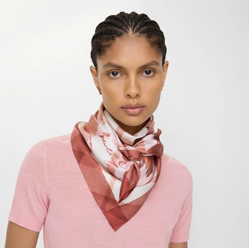 Watercolour Check Silk Scarf in Quartz pink | Burberry® Official