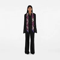 Skinny Check Silk Scarf in Pansy | Burberry® Official