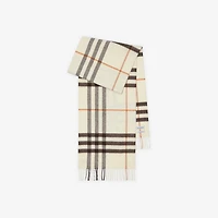 Check Cashmere Scarf in Pebble | Burberry® Official