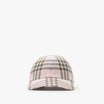 Check Cotton Baseball Cap in Mallow pink - Men | Burberry® Official