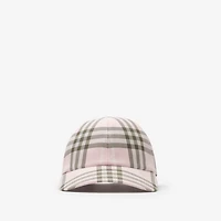 Check Cotton Baseball Cap in Mallow pink - Men | Burberry® Official