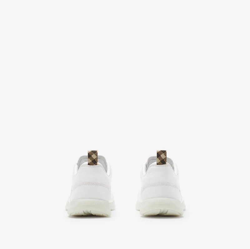 Leather Matrix Sneakers in Optic white - Men | Burberry® Official