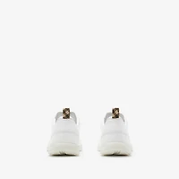Leather Matrix Sneakers in Optic white - Men | Burberry® Official