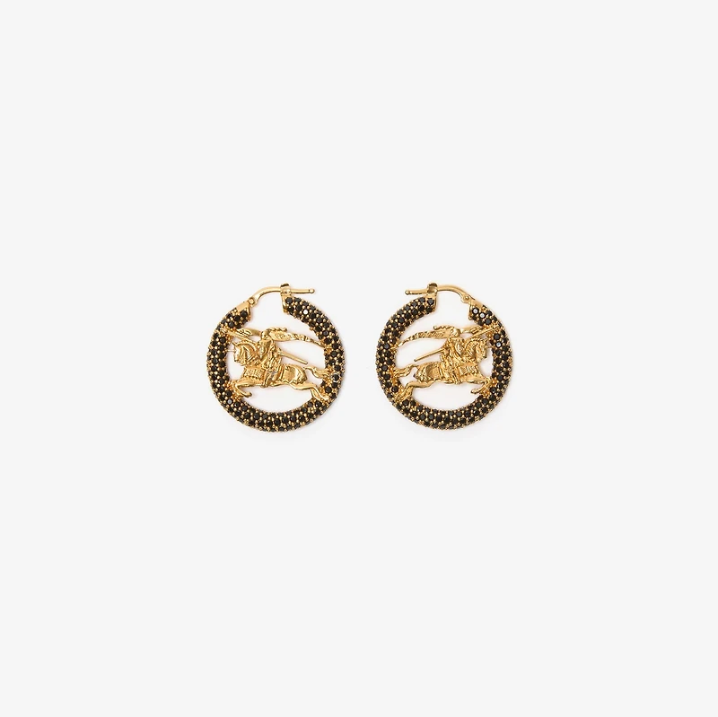 EKD Pavé Hoop Earrings in Gold/black - Women | Burberry® Official
