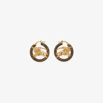 EKD Pavé Hoop Earrings in Gold/black - Women | Burberry® Official
