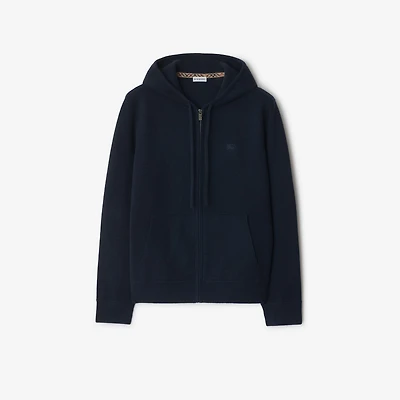 Cashmere Blend Zip Hoodie in Navy - Men | Burberry® Official