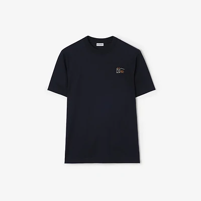 Cotton T-shirt in Navy - Men | Burberry® Official