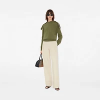 Check Epaulette Wool Cashmere Blend Sweater in Wreath - Women | Burberry® Official