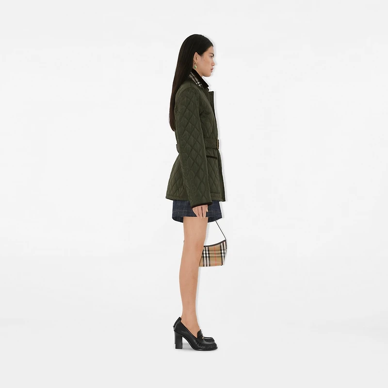 Quilted Nylon Jacket in Shale - Women, Cotton | Burberry® Official