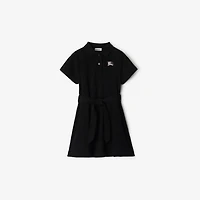 Cotton Polo Shirt Dress in Black | Burberry® Official