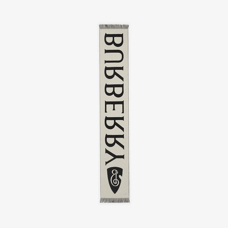 Logo Wool Scarf in Black/calico | Burberry® Official