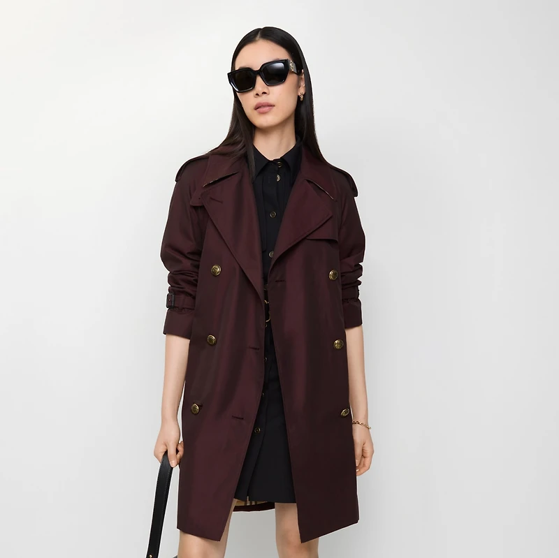 Mid-length Gabardine Castleford Trench Coat in Mahogany red - Women | Burberry® Official