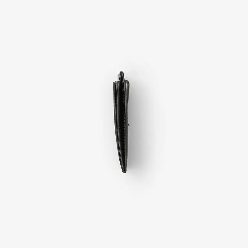 Check Money Clip Card Case in Charcoal - Men, Canvas | Burberry® Official