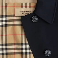 Mid-length Camden Heritage Car Coat in Coal blue - Men, Cotton Gabardine | Burberry® Official