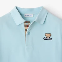 Cotton Polo Shirt in Cloud blue | Burberry® Official