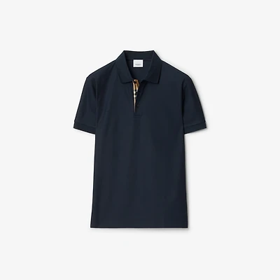 Cotton Polo Shirt in Navy black - Men | Burberry® Official