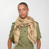 London Landmarks Wool Silk Scarf | Burberry® Official