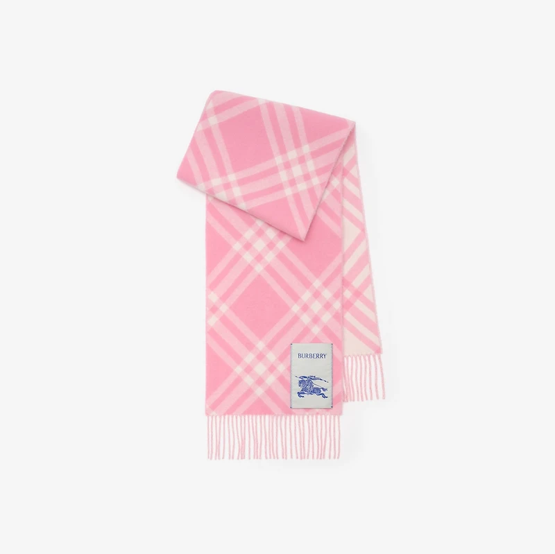 Check Cashmere Scarf in Sugar pink | Burberry® Official
