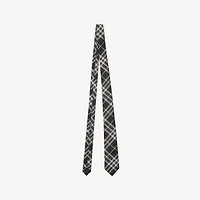 Check Silk Tie in Black/white - Men | Burberry® Official
