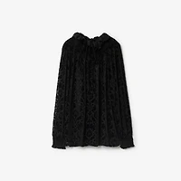Baroque Silk Blend Velvet Blouse in Black - Women | Burberry® Official