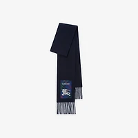 Check Label Cashmere Scarf in Bugle blue | Burberry® Official