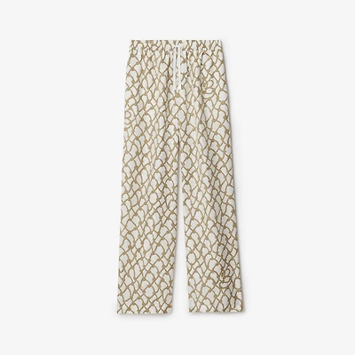 Knot Silk Trousers in Thatch - Women | Burberry® Official