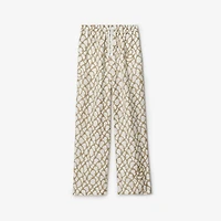 Knot Silk Trousers in Thatch - Women | Burberry® Official