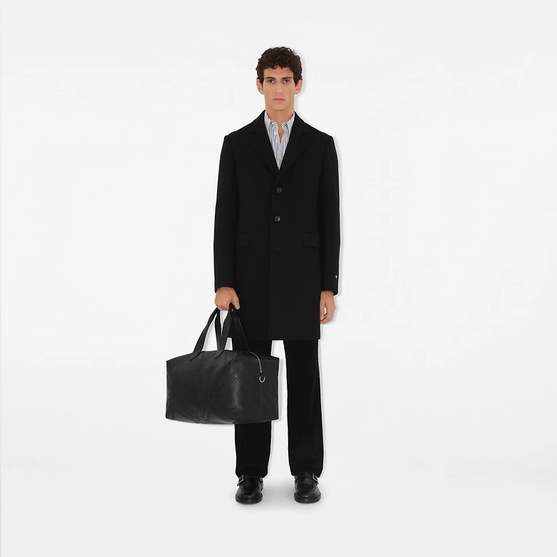 Embossed Check Duffle Bag in Black - Men | Burberry® Official