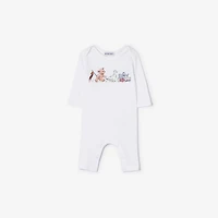 Thomas Bear & Friends Stretch Cotton Jumpsuit in White - Children | Burberry® Official