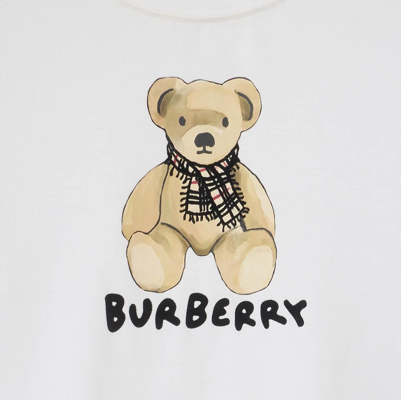 Thomas Bear Cotton T-shirt in White | Burberry® Official