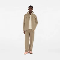 B Crest Cotton Overshirt in Quill - Men | Burberry® Official