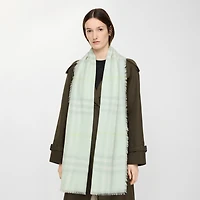 Wide Check Wool Scarf in Mint | Burberry® Official