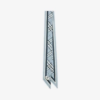 Skinny Check Silk Scarf in Bank blue | Burberry® Official