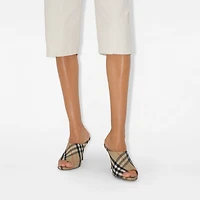 Check Mews Mules in Sand - Women | Burberry® Official