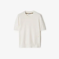 Cashmere Blend Top in Chalk - Women | Burberry® Official