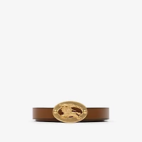 Thin Reversible Leather Knight Stamp Belt in Black/hazel - Women | Burberry® Official