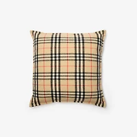 Check Cashmere Cushion in Sand beige | Burberry® Official
