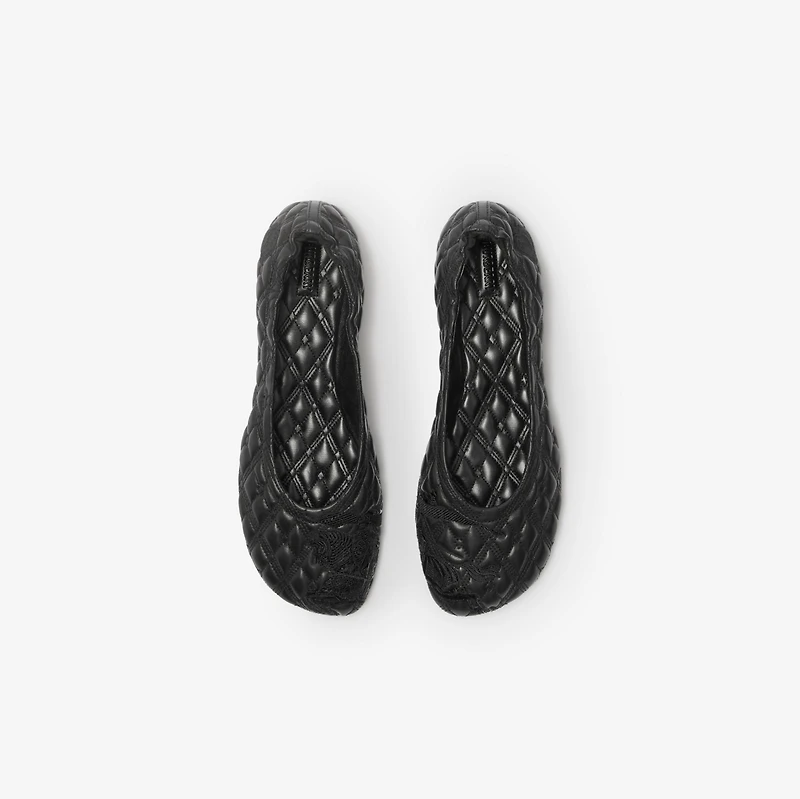 Leather Sadler Ballerinas in Black - Women | Burberry® Official