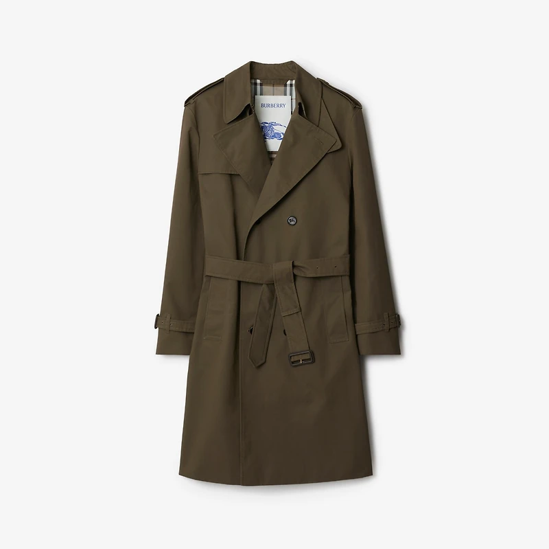 Long Cotton Nylon Trench Coat in Carob - Men | Burberry® Official