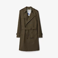 Long Cotton Nylon Trench Coat in Carob - Men | Burberry® Official