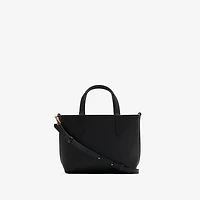 Mini Reversible Bloomsbury Tote​ in Black/calico beige - Women | Burberry® Official