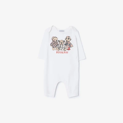 Thomas Bear and Friends Stretch Cotton Jumpsuit in White - Children | Burberry® Official