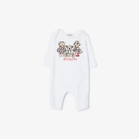 Thomas Bear and Friends Stretch Cotton Jumpsuit in White - Children | Burberry® Official