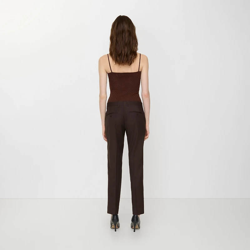Wool Tailored Trousers in Carbon brown - Women | Burberry® Official