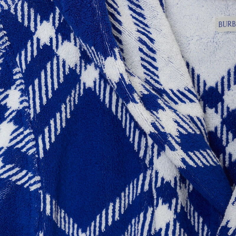 Check Cotton Robe in Knight | Burberry® Official