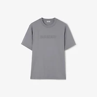Logo Cotton T-shirt in Forecast grey - Men | Burberry® Official