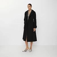 Long Canvas Trerose Trench Coat in Black - Women | Burberry® Official