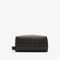 City Check Travel Pouch in Iron grey - Men, Cotton, Technical | Burberry® Official