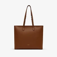 Medium Check-lined Tote in Tawny brown - Women | Burberry® Official