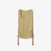Festival Cotton Blend Tank Top in Hemlock - Women | Burberry® Official